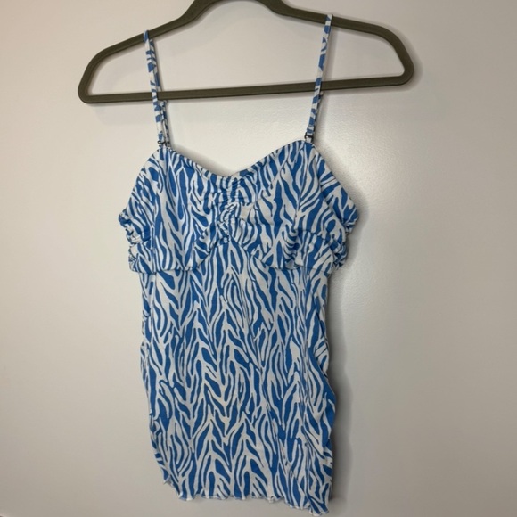 NWT Diane Von Furstenberg x Target Blue White Zebra Cami Skirt Set Size S Y2K - Picture 6 of 12